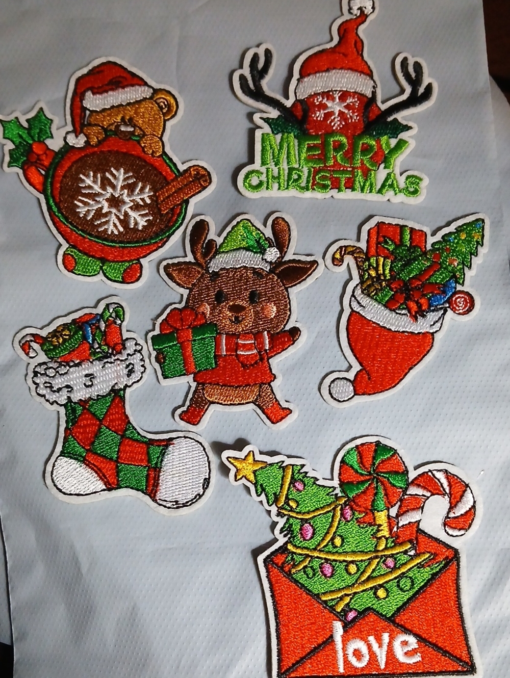 Christmas Holiday Santa Iron On Patch Set Of 6 Retro Iron-on Patches
